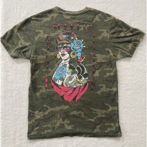 Sullen Mens M T-Shirt Green Camo Tattoo Art Graphic Sullen Art Collective Tee